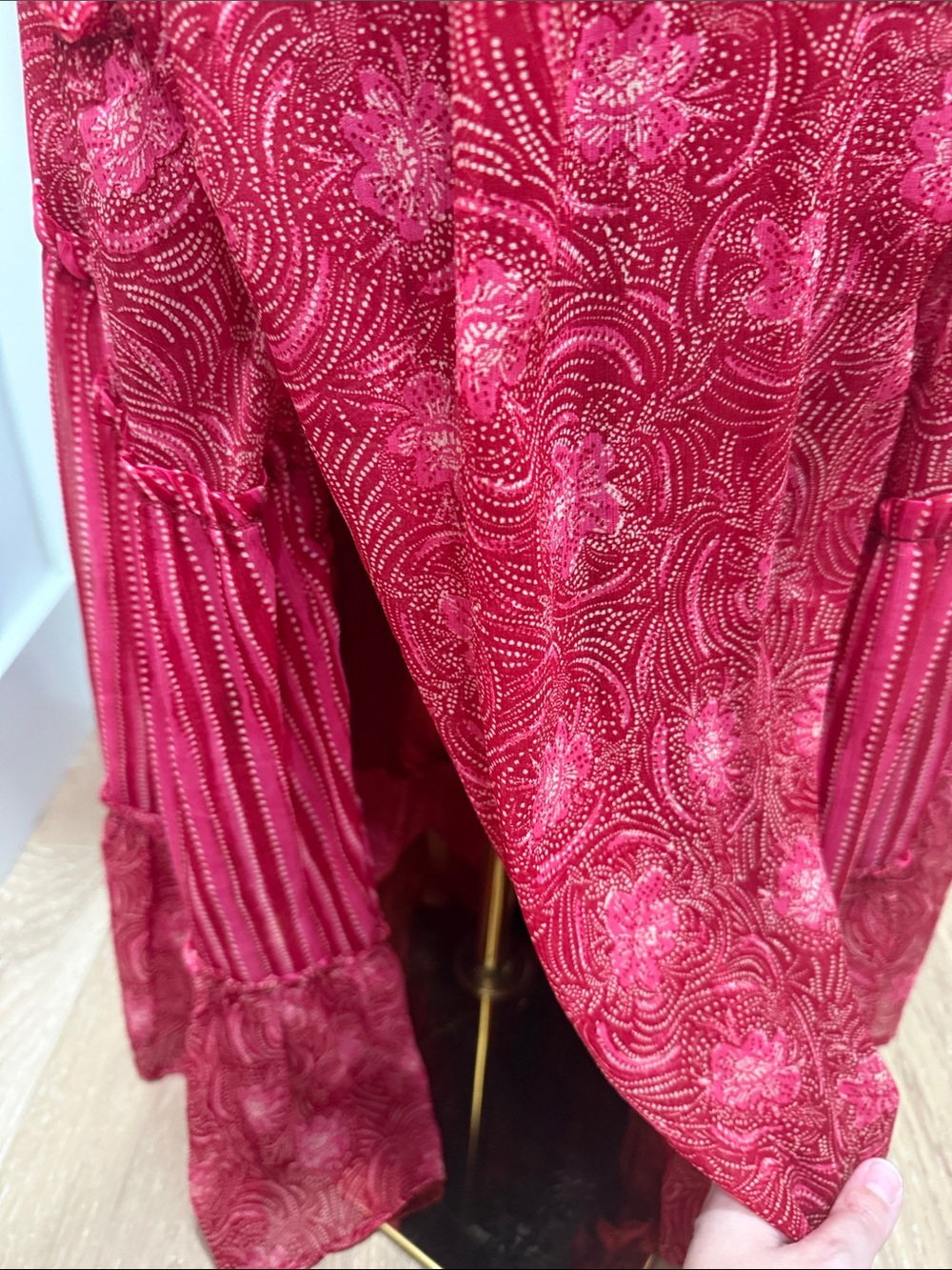 Free People Red “YOURE A JEWEL”  Maxi Dress - Picture 4 of 9
